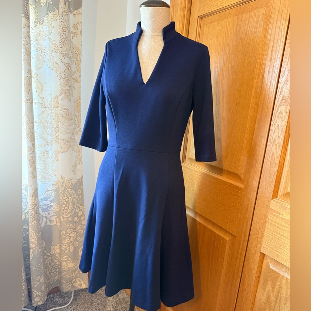 White House Black Market Deep Blue Long Sleeve Dress